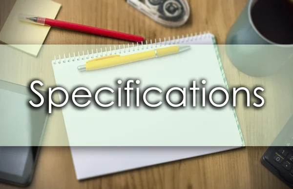 Specifications -  business concept with text — Stock Photo, Image