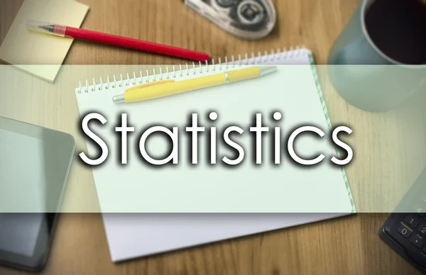 Statisztikák - üzleti koncepció, szöveg — Stock Fotó