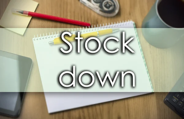 Stock down -  business concept with text — Stock Photo, Image