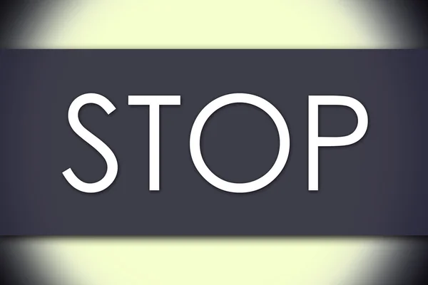 Stop - affärsidé med text — Stockfoto