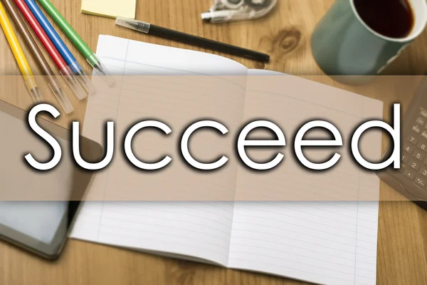 Succeed - concetto di business con testo — Foto Stock