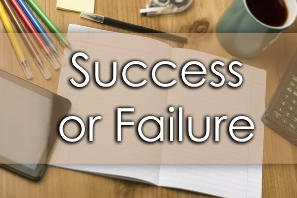 Επιτυχία ή την αποτυχία - της επιχειρηματικής ιδέας με κείμενο — Φωτογραφία Αρχείου