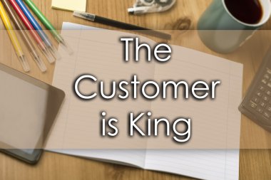 Müşteri kraldır - metin ile iş kavramı