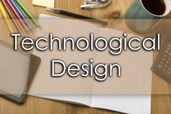 Design Tecnológico - conceito de negócio com texto — Fotografia de Stock