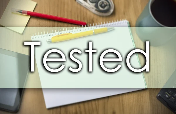 Getest - bedrijfsconcept met tekst — Stockfoto