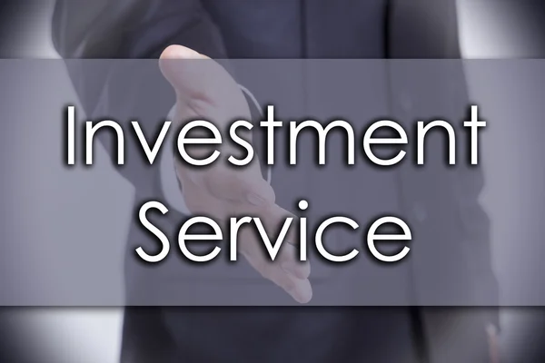 Befektetési szolgáltatás - üzleti koncepció, szöveg — Stock Fotó