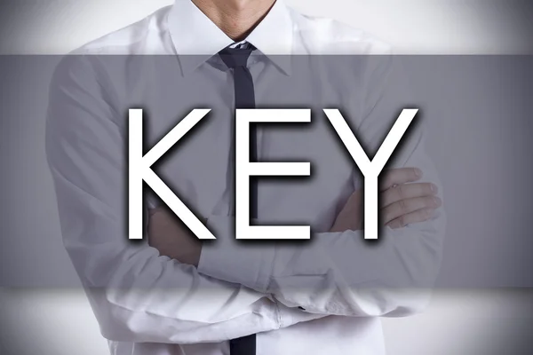 Key-Young zakenman met tekst-business concept — Stockfoto