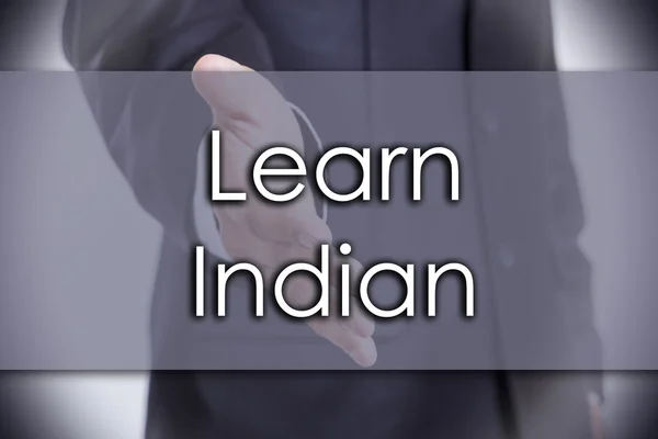 Learn Indian - business concept with text — Stock Photo, Image