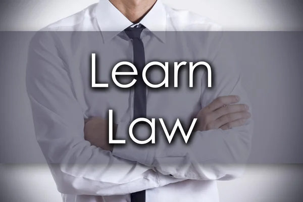 Learn Law - Giovane imprenditore con testo - concetto di business — Foto Stock