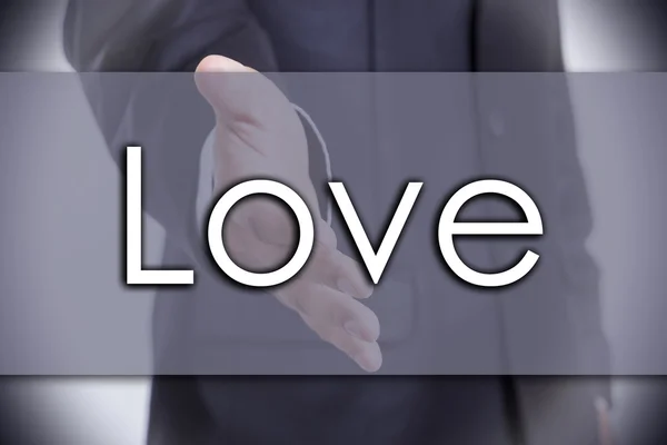 Amor - conceito de negócio com texto — Fotografia de Stock