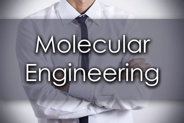 Молекулярная инженерия - Молодой бизнесмен с текстом - бизнес с — стоковое фото