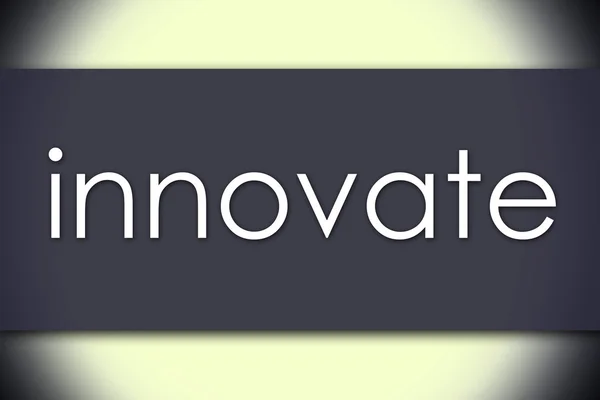 Inovace - obchodní koncept s textem — Stock fotografie