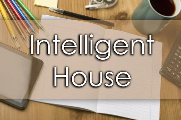 Inteligentny dom - koncepcja biznesowa z tekstem — Zdjęcie stockowe