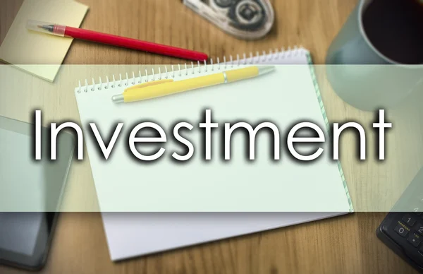 Investimento - conceito de negócio com texto — Fotografia de Stock