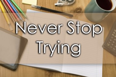 Asla durmak çalışıyorum - metin ile iş kavramı