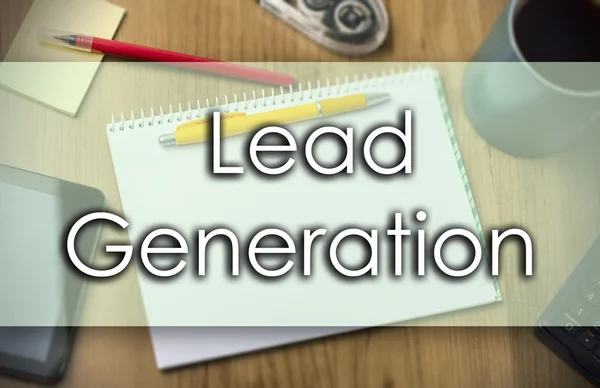 Lead Generation - koncepcja biznesowa z tekstem — Zdjęcie stockowe