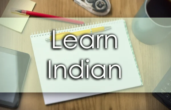 Apprendre l'indien - concept d'entreprise avec texte — Photo