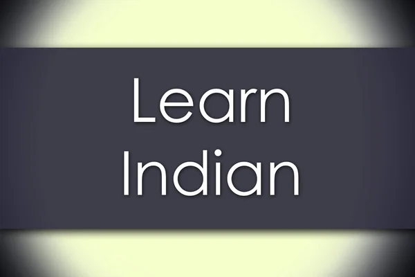 Learn Indian - business concept with text — Stock Photo, Image