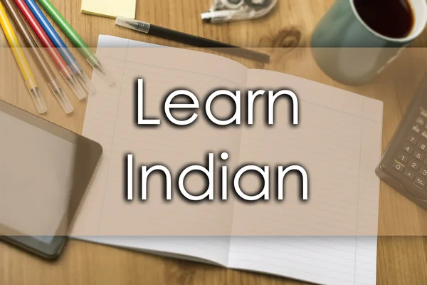 Apprendre l'indien - concept d'entreprise avec texte — Photo