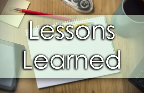 Lessons Learned - bedrijfsconcept met tekst — Stockfoto