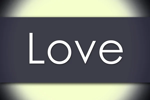 Miłość - koncepcja biznesowa z tekstem — Zdjęcie stockowe