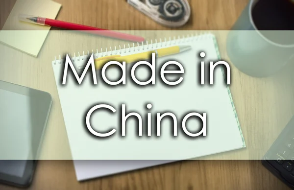 Κατασκευάζονται στην Κίνα - επιχειρηματική ιδέα με το κείμενο — Φωτογραφία Αρχείου