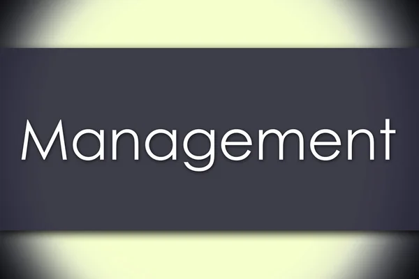 Zarządzanie - koncepcja biznesowa z tekstem — Zdjęcie stockowe