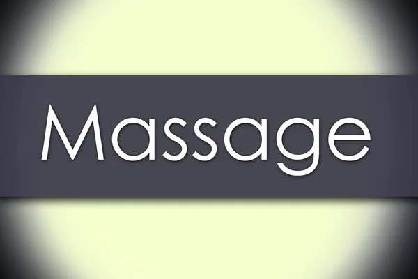 Massage - Geschäftskonzept mit Text — Stockfoto