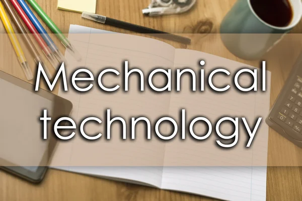 Tecnologia mecânica - conceito de negócio com texto — Fotografia de Stock