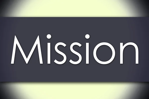Миссия - бизнес-концепция с текстом — стоковое фото