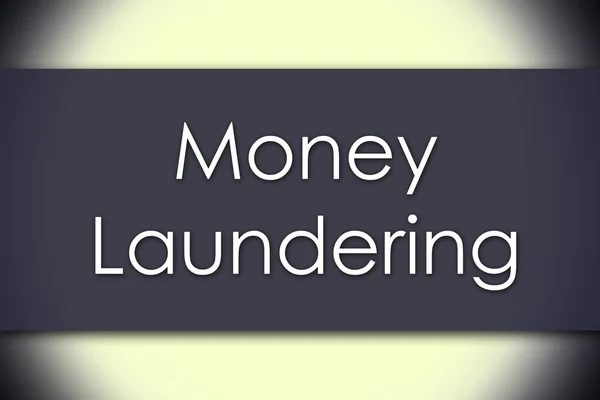 Pengar penningtvätt - affärsidé med text — Stockfoto