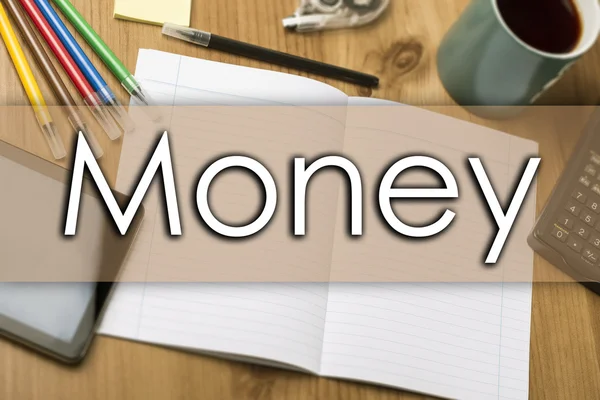 Χρήματα - επιχειρηματική ιδέα με το κείμενο — Φωτογραφία Αρχείου