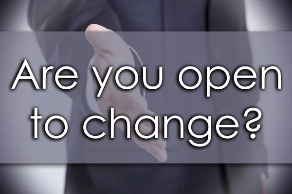 Är du öppen för förändringar? -affärsidé med text — Stockfoto