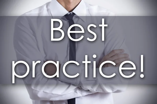Best Practice! - Jungunternehmer mit Text - Geschäftskonzept — Stockfoto