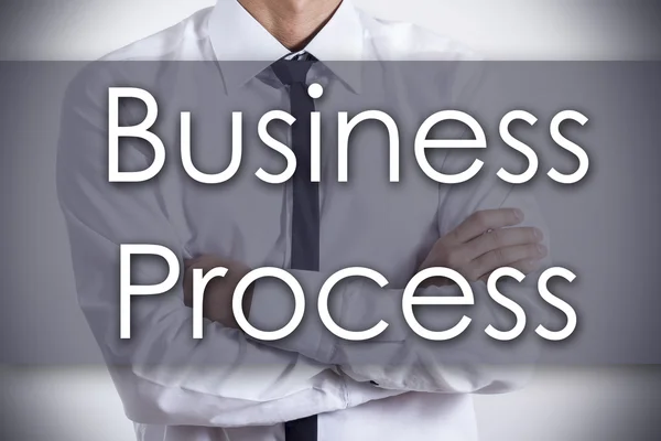 ビジネス プロセス - テキストと青年実業家のビジネス コンセプト — ストック写真