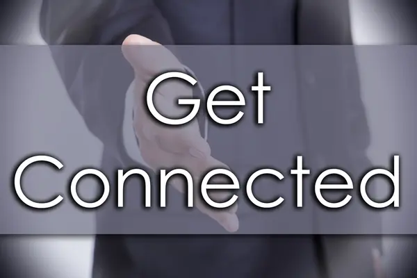 Get Connected - bedrijfsconcept met tekst — Stockfoto