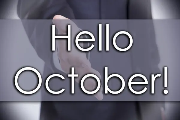 Hello October! - бизнес-концепция с текстом — стоковое фото
