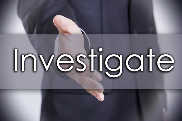 Investigate - business concept with text — Stock Photo, Image