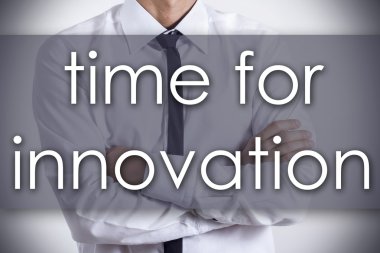 Yenilik - metin ile genç işadamı - iş con kez