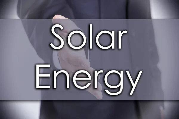 Solenergi - affärsidé med text — Stockfoto