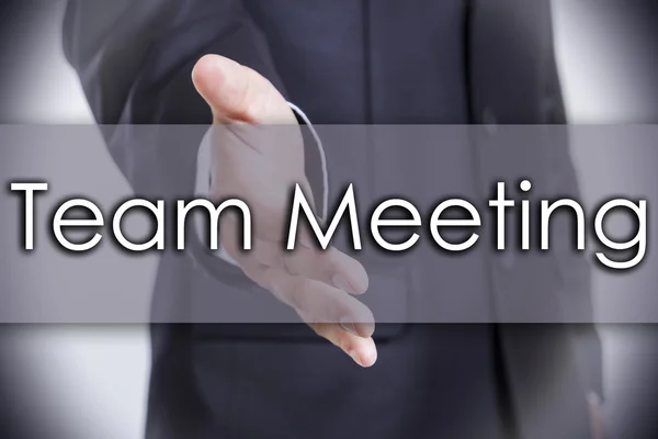 Team Meeting бізнес-концепція з текстом — стокове фото
