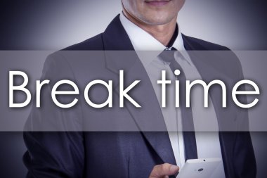 Zaman - metin ile genç işadamı - iş kavramı kırmak