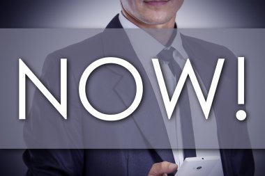 Şimdi! -Genç işadamı metin - iş kavramı ile