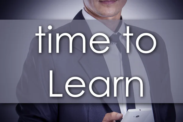 time to Learn - Young businessman with text - business concept