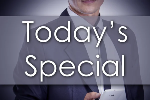 Das heutige Special - Jungunternehmer mit Text - Business conce — Stockfoto