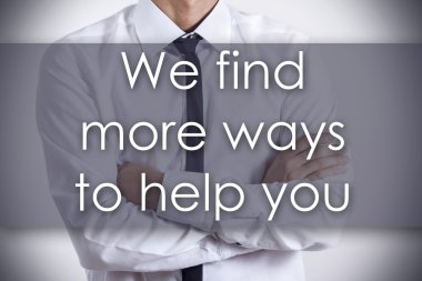 -Genç işadamı metin ile - bu yardım için daha fazla yol bulacağız