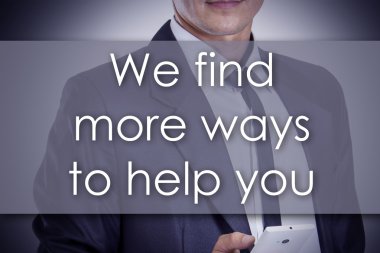 -Genç işadamı metin ile - bu yardım için daha fazla yol bulacağız