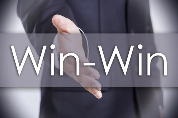 Win-Win - koncepcja biznesowa z tekstem — Zdjęcie stockowe