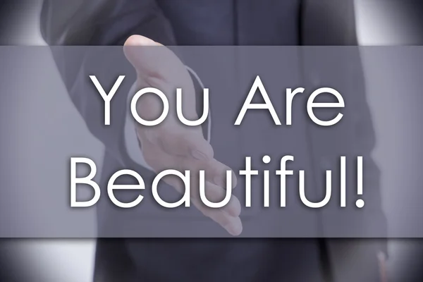 Você é linda! - conceito de negócio com texto — Fotografia de Stock