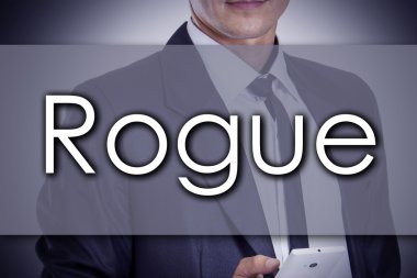 Rogue - metin ile genç işadamı - iş kavramı